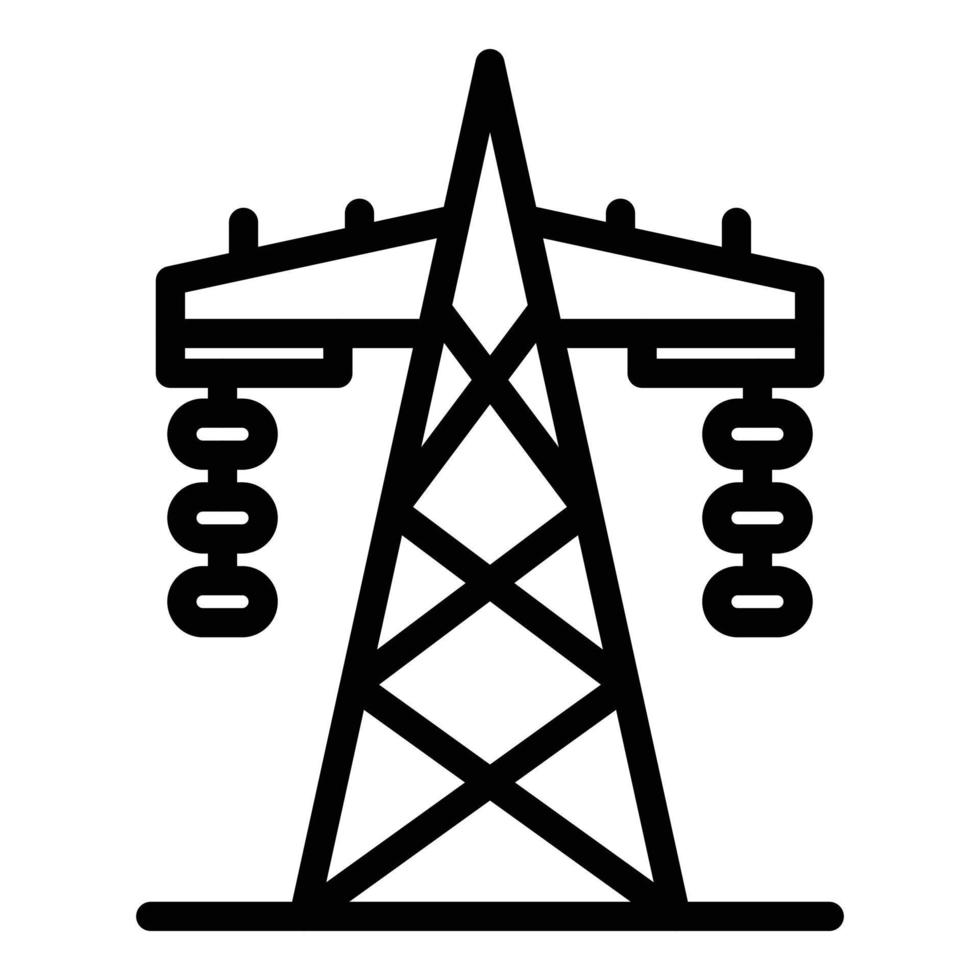 ícone da torre de transmissão, estilo de estrutura de tópicos vetor