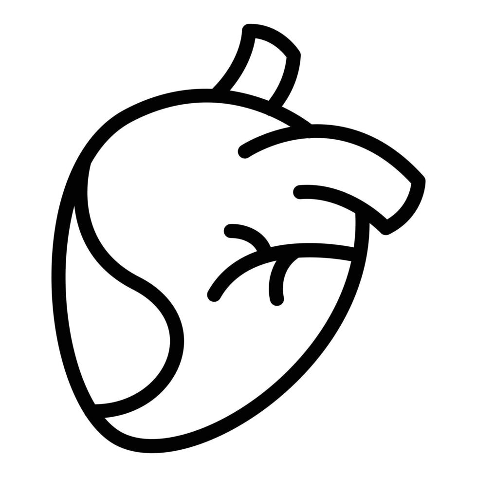 ícone de coração humano, estilo de estrutura de tópicos vetor