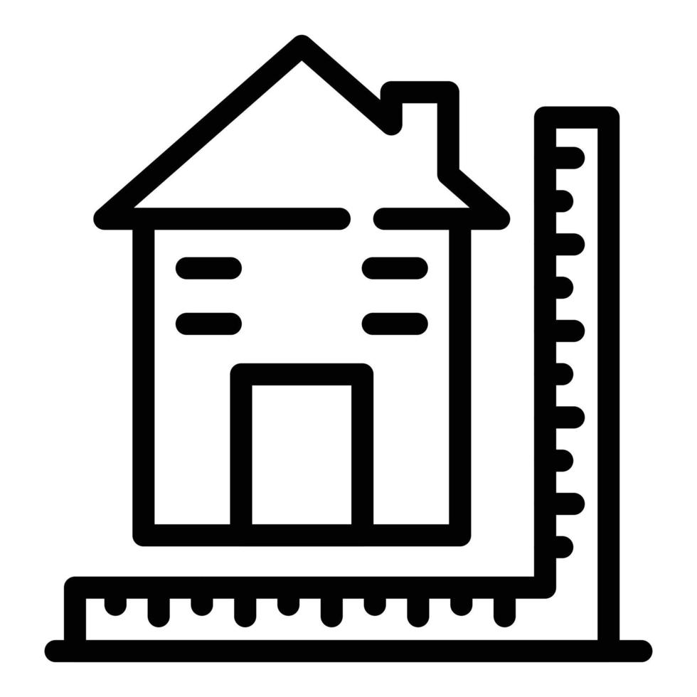 ícone de medidas de construção, estilo de estrutura de tópicos vetor