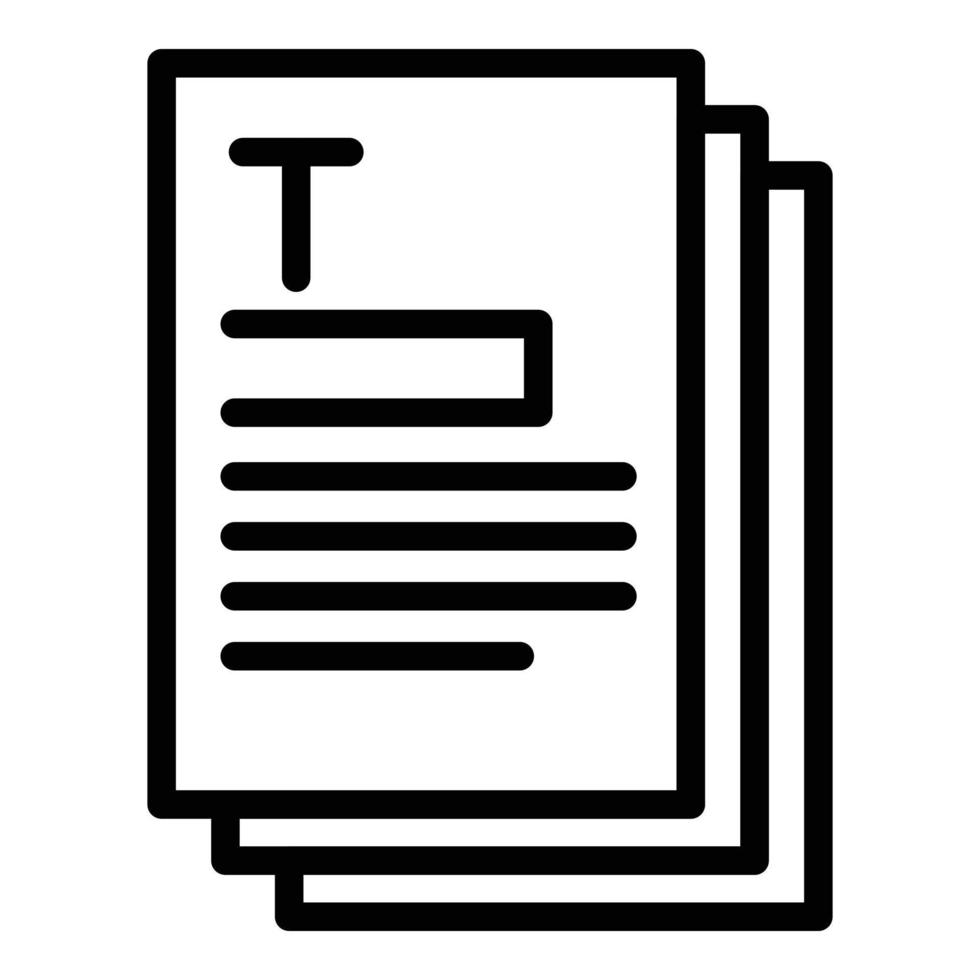 ícone de documentos de texto, estilo de estrutura de tópicos vetor