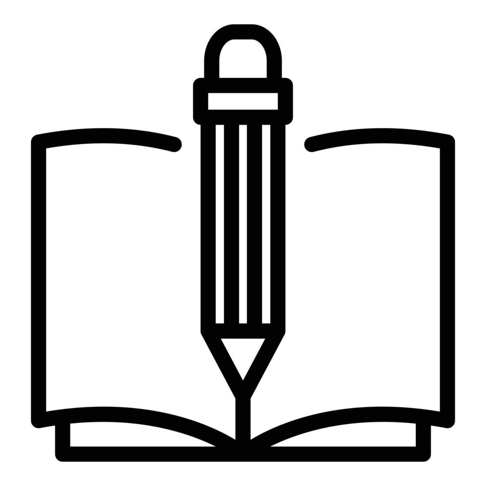 ícone de lápis e caderno, estilo de estrutura de tópicos vetor
