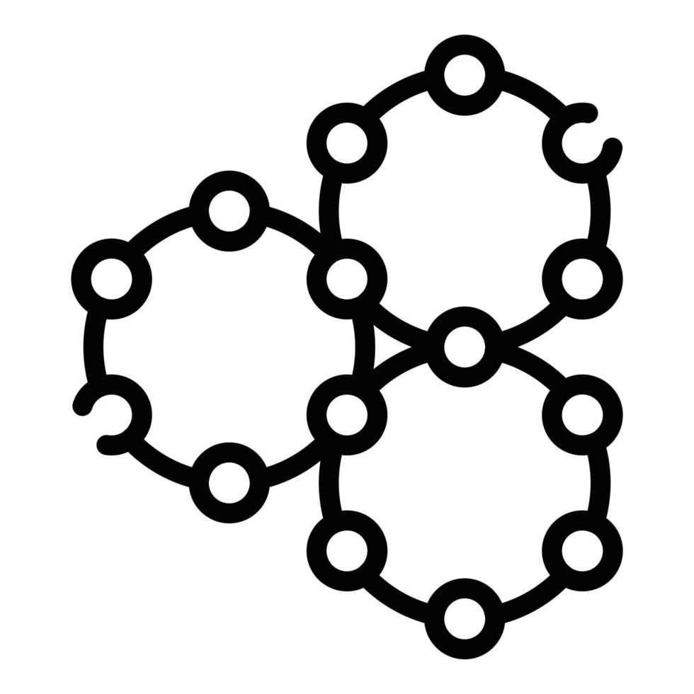 ícone de estrutura de células, estilo de estrutura de tópicos vetor