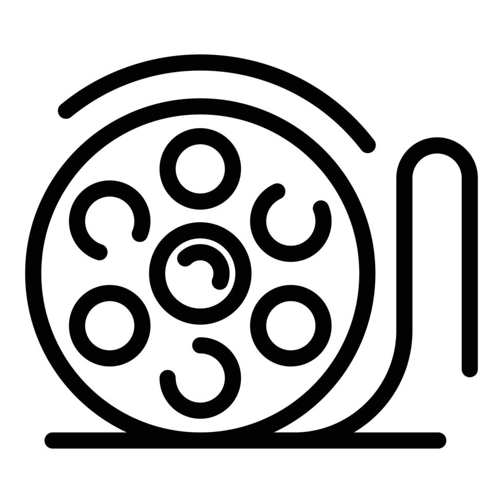 ícone de bobina de filme, estilo de estrutura de tópicos vetor