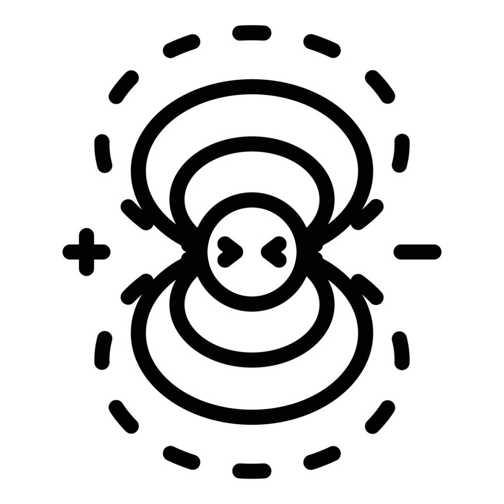 ícone de campo eletromagnético, estilo de estrutura de tópicos vetor