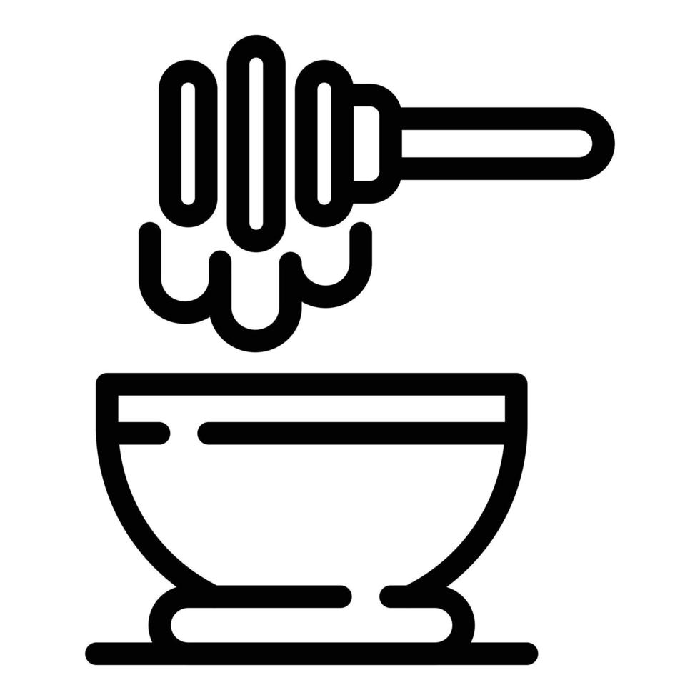 ícone de prato e cera, estilo de estrutura de tópicos vetor