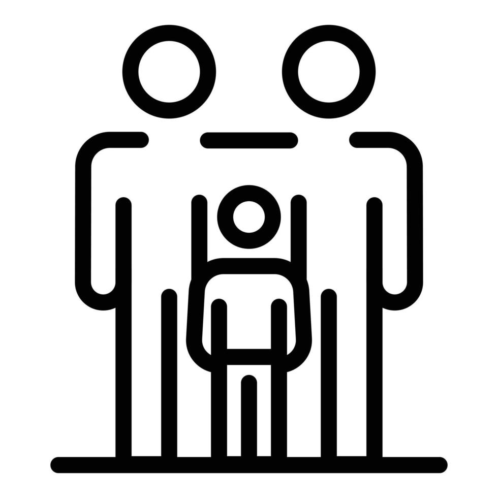 figuras de ícone de adultos e crianças, estilo de estrutura de tópicos vetor