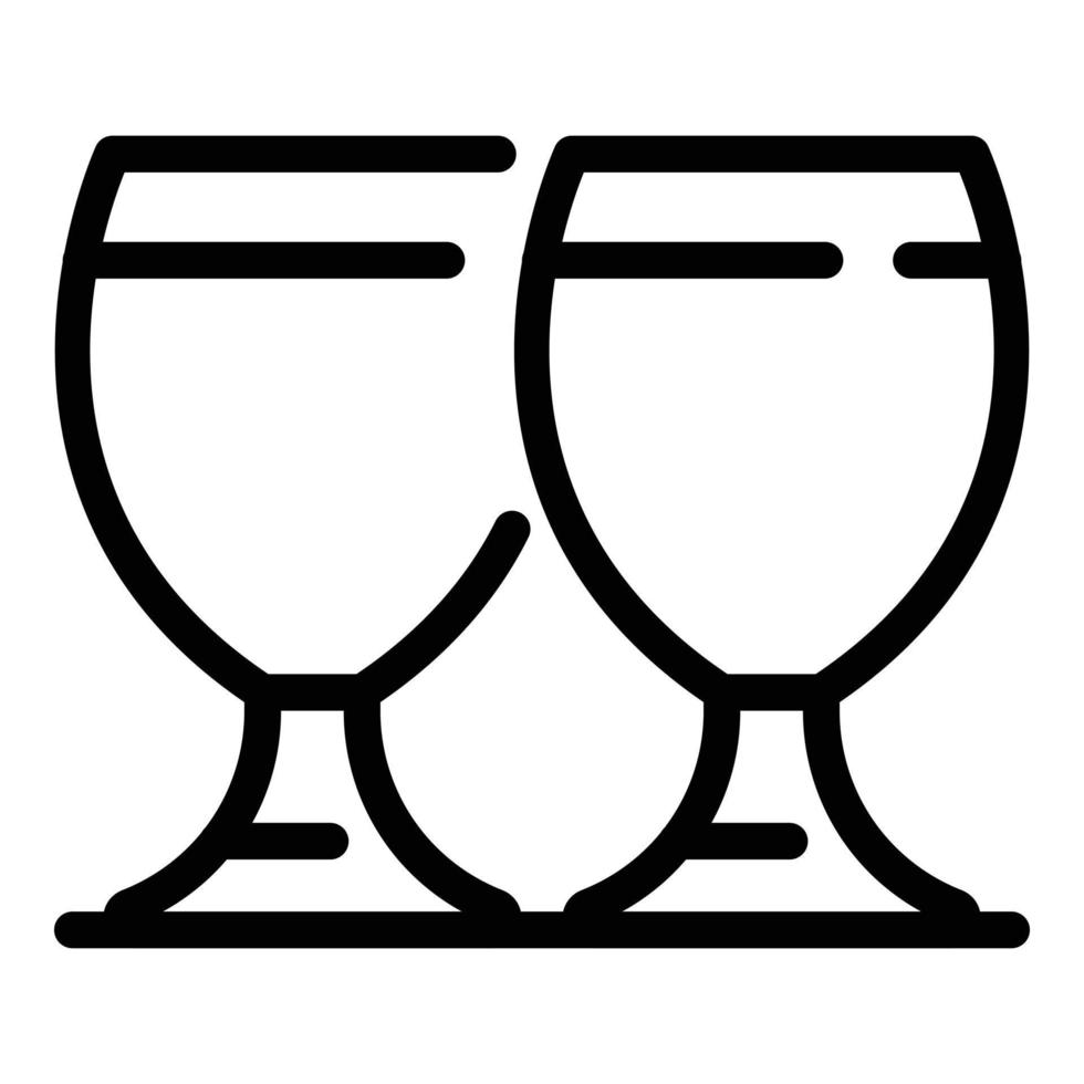 ícone de óculos de taça, estilo de estrutura de tópicos vetor
