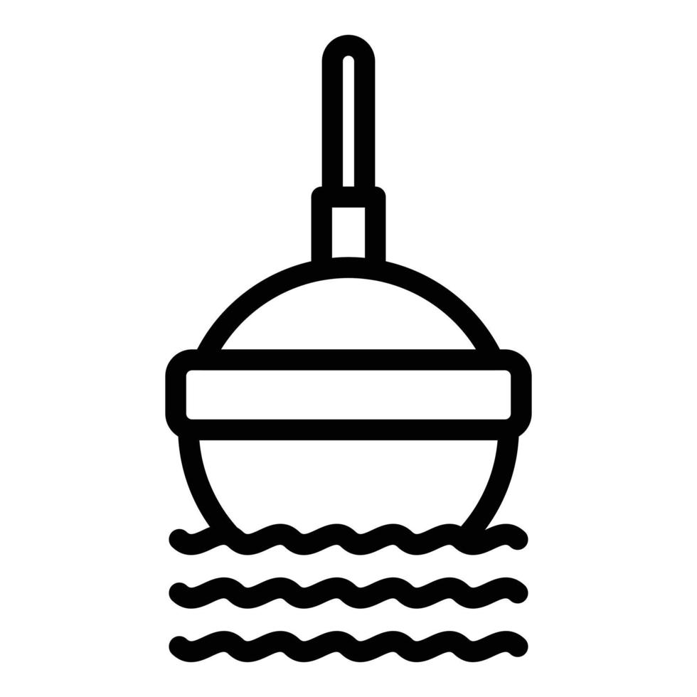 ícone de isca de flutuador de pesca, estilo de estrutura de tópicos vetor