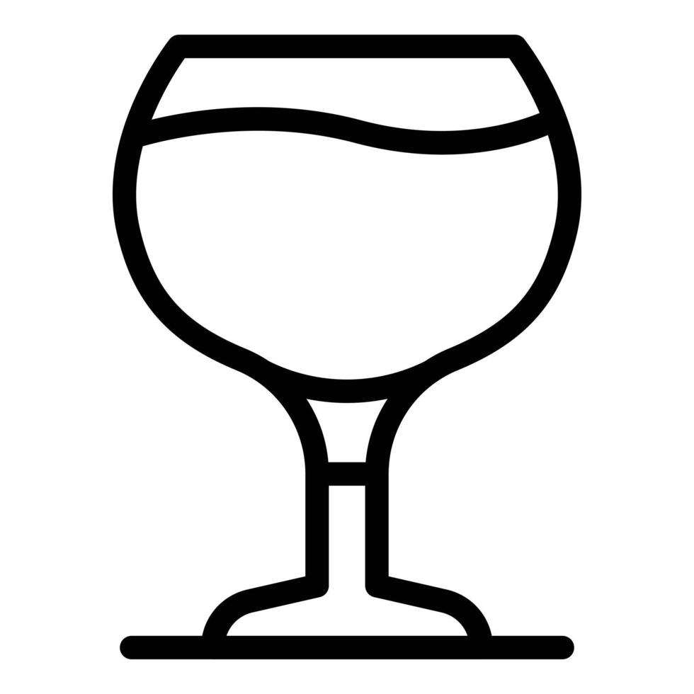 ícone de copo de vinho de tamanho grande, estilo de estrutura de tópicos vetor