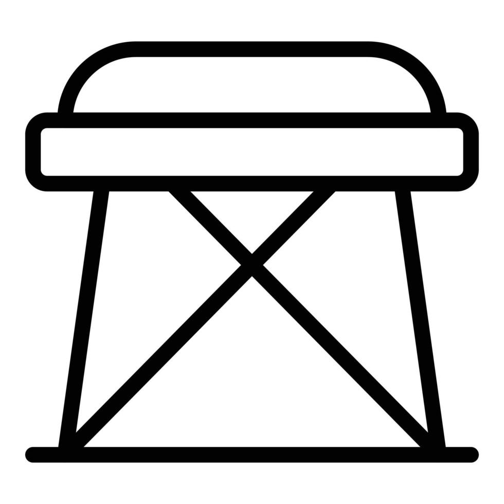 ícone de banquinho dobrável, estilo de estrutura de tópicos vetor