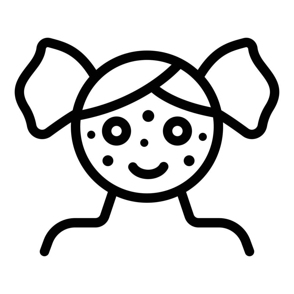 ícone de catapora de garota, estilo de estrutura de tópicos vetor