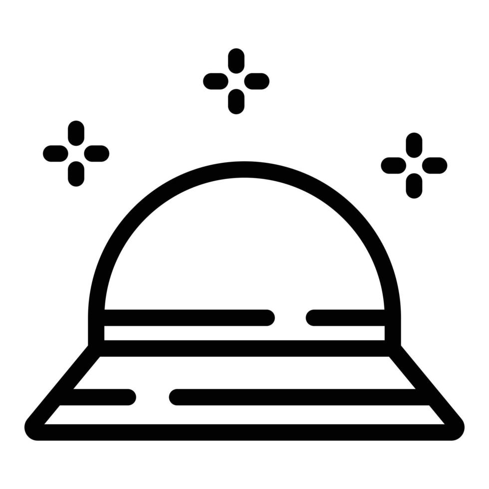 ícone de chapéu de safári, estilo de estrutura de tópicos vetor