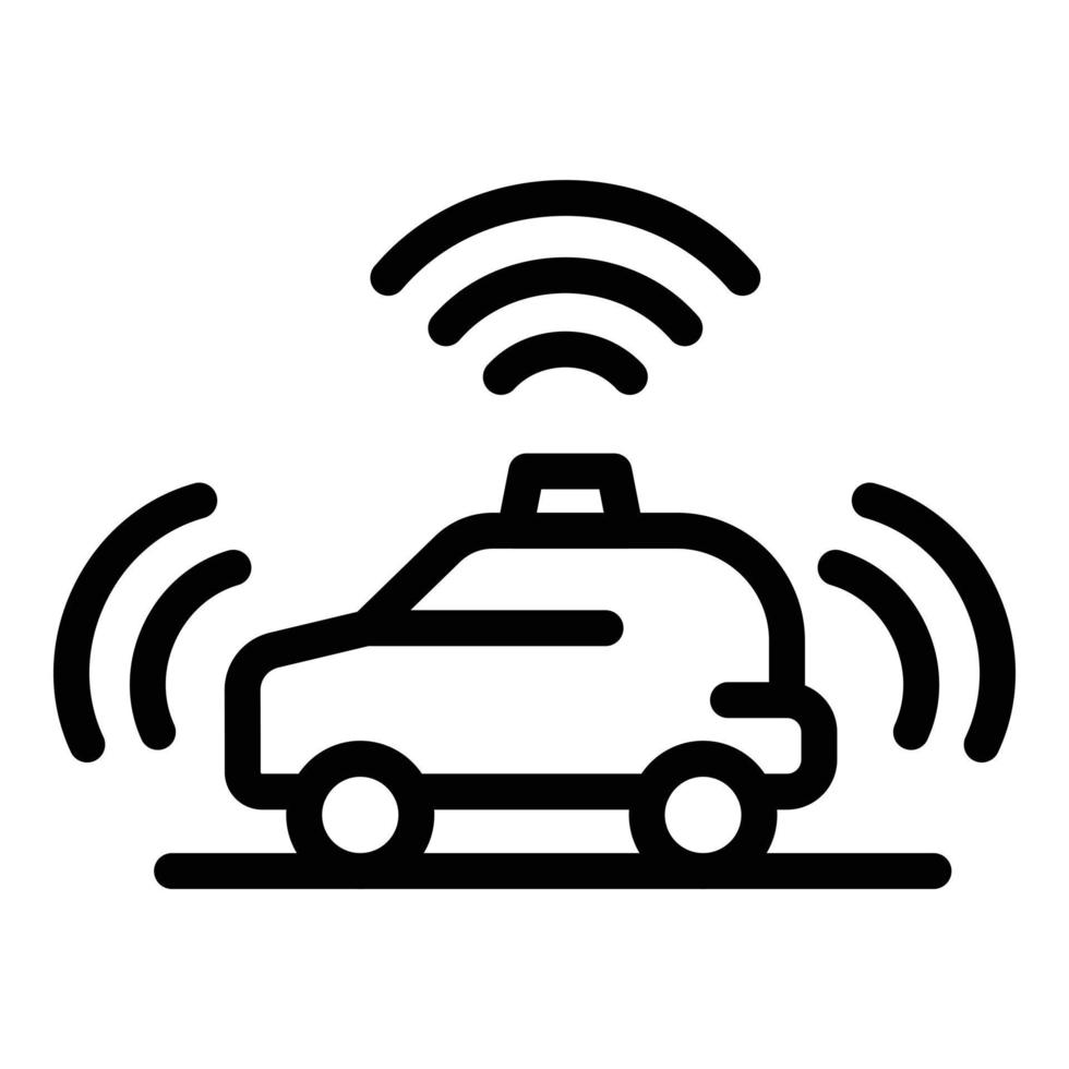 ícone de carro inteligente, estilo de estrutura de tópicos vetor