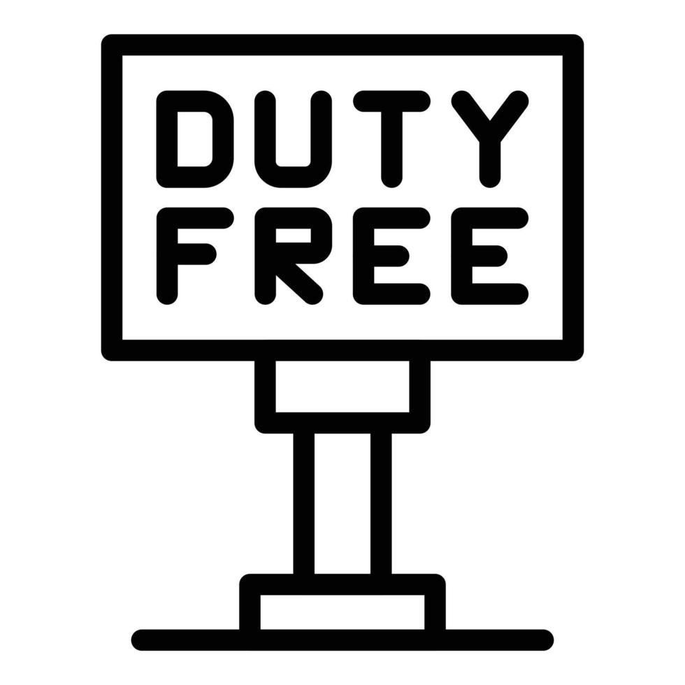 ícone de placa duty free, estilo de estrutura de tópicos vetor