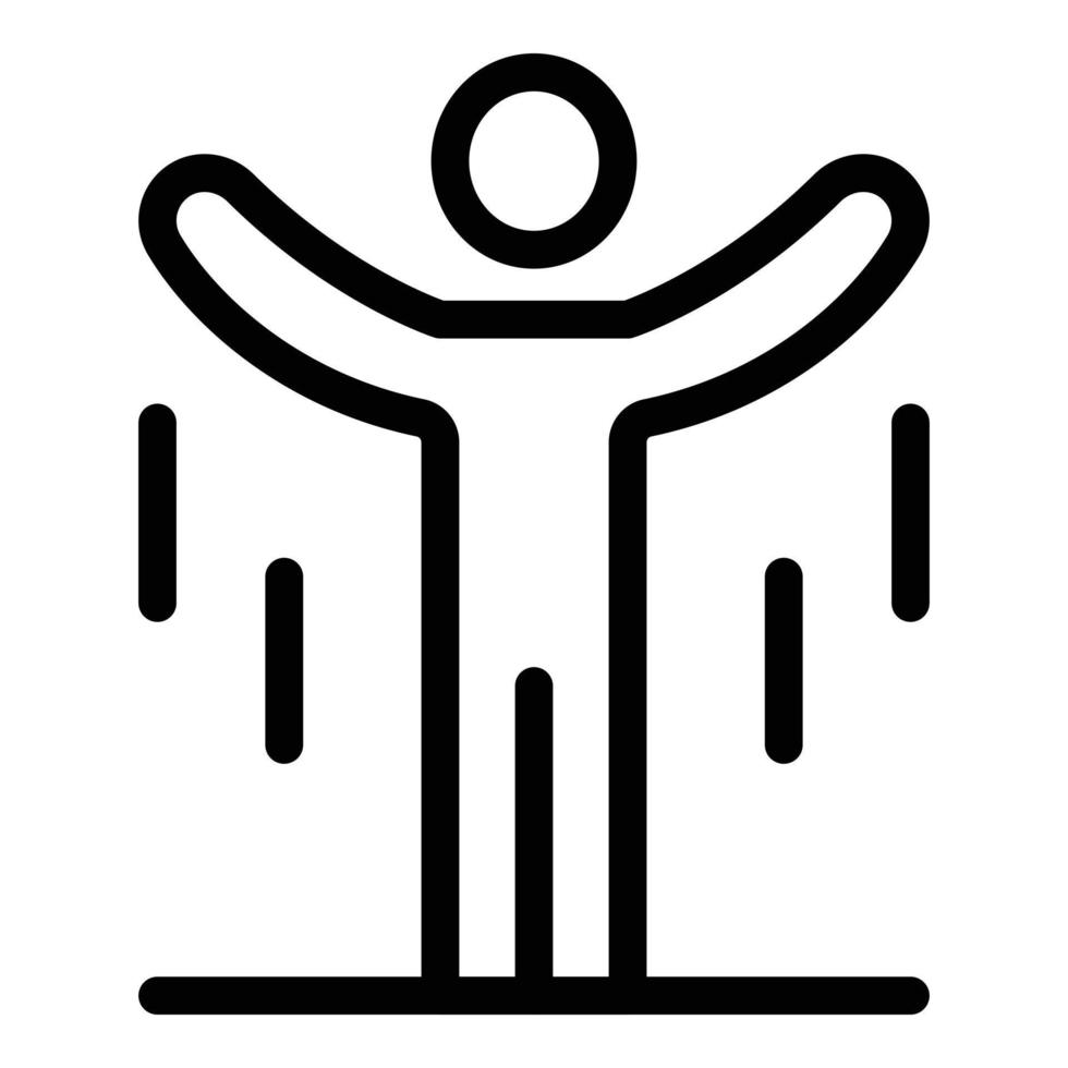 ícone de salto de gravidade do homem, estilo de estrutura de tópicos vetor