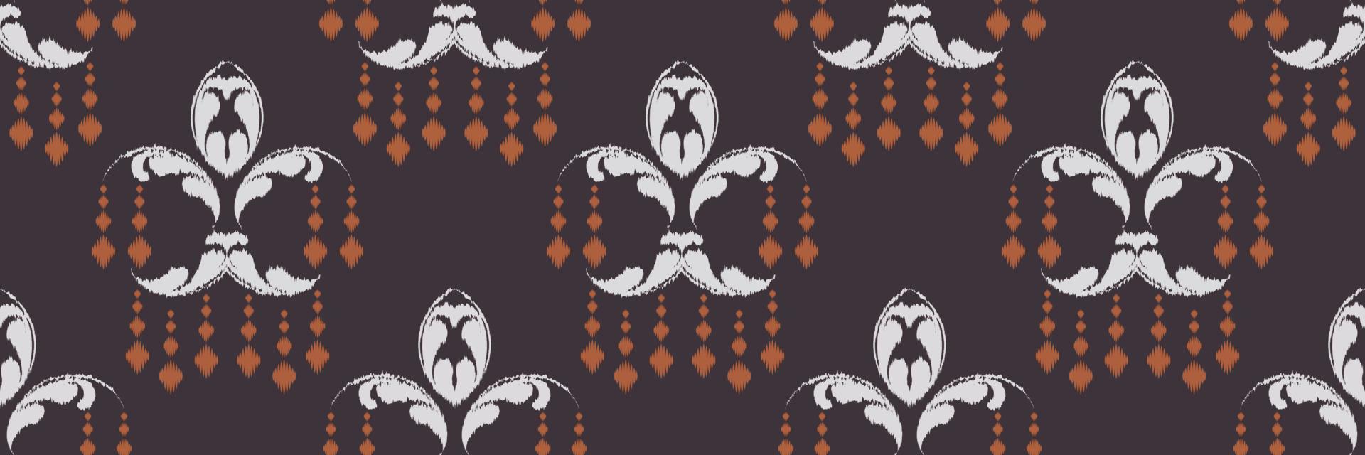 ikat damasco bordado escandinavo, ikat sem costura padrão tribal asteca, motivo vetorial digital têxtil design asiático arte antiga para estampas tecido saree mughal faixas textura kurti kurtis kurtas vetor