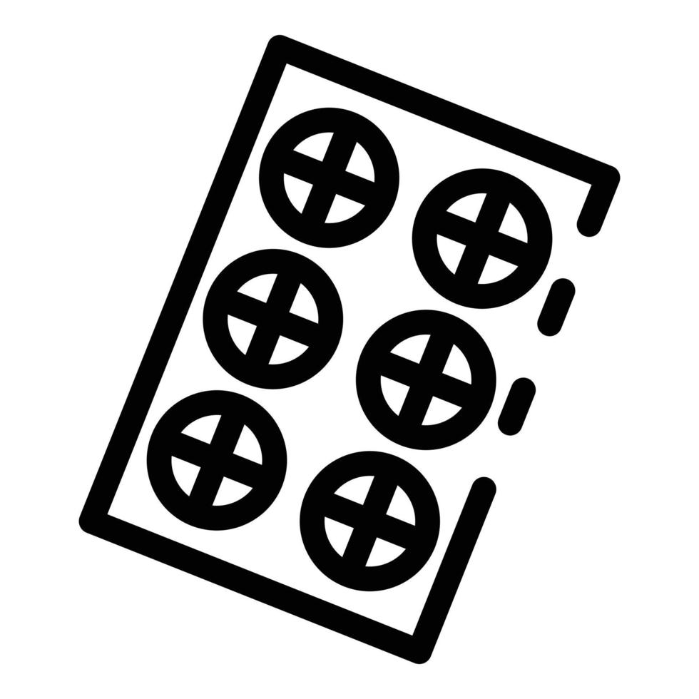 ícone de pacote de pílula de recarga, estilo de estrutura de tópicos vetor