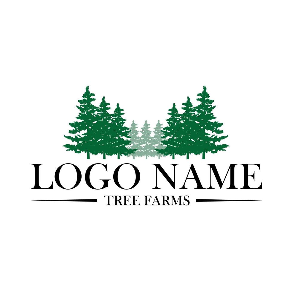 logotipo da fazenda de árvores de natal em fundo branco. logotipo de natal vetor