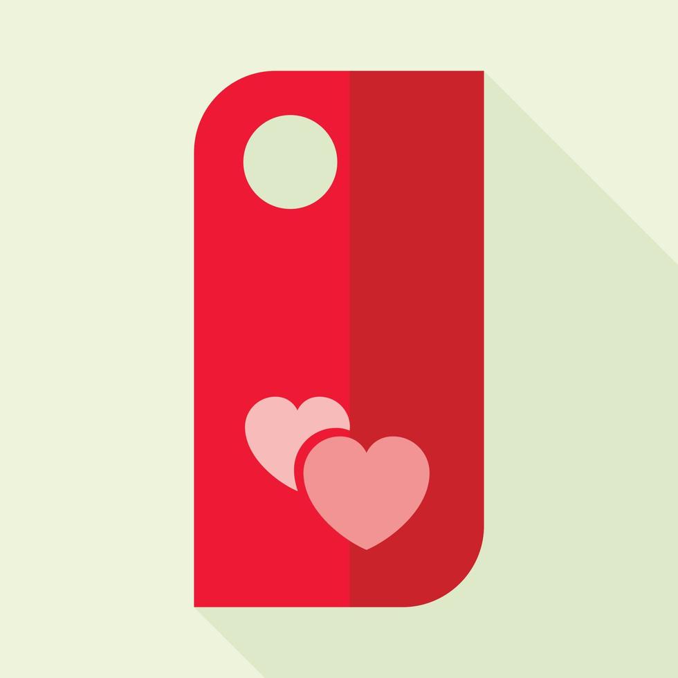 ícone de tag de porta de amor, estilo simples vetor