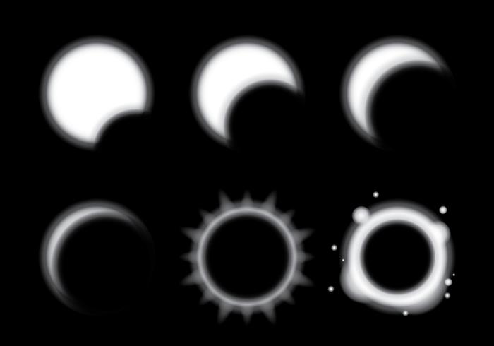 Ícones do vetor Eclipse Solar