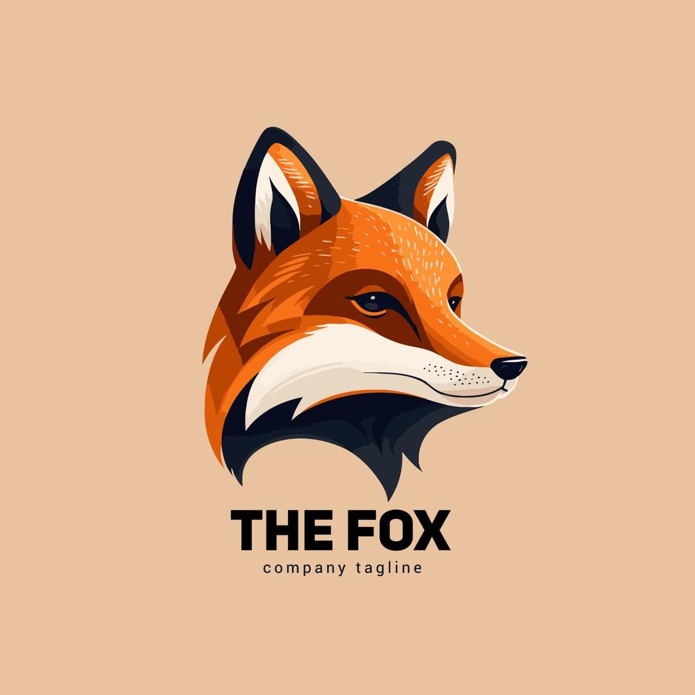 ilustração vetorial do conceito de branding do logotipo da cabeça de raposa para a marca da empresa de produtos vetor