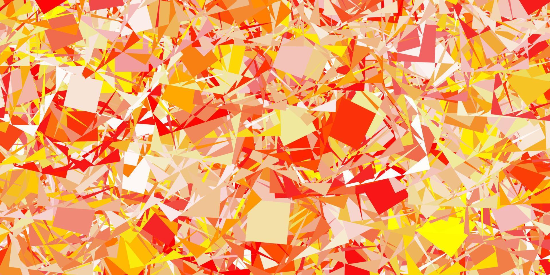 layout de vetor vermelho e amarelo claro com formas triangulares.