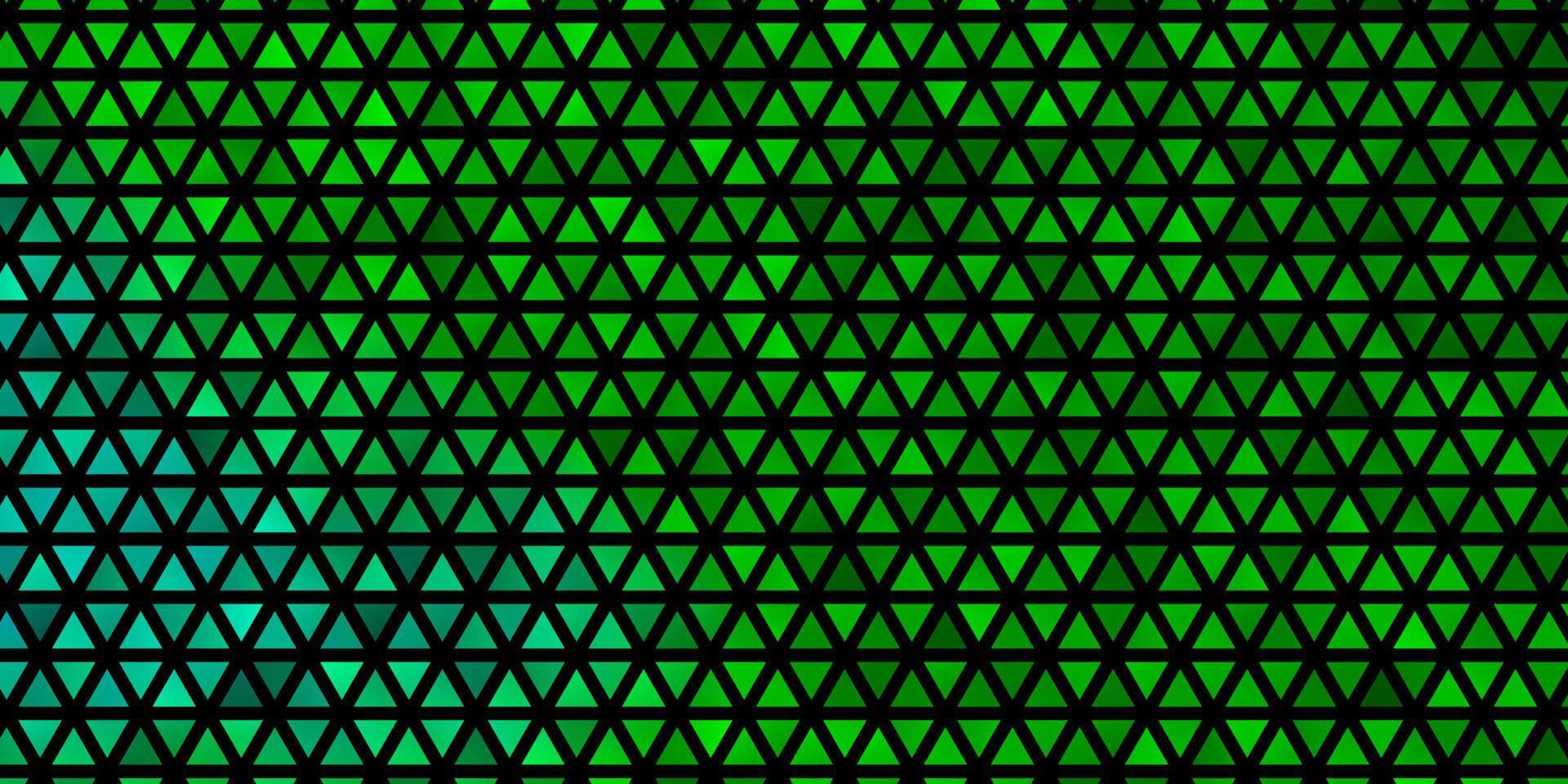 textura de vetor verde claro com estilo triangular.