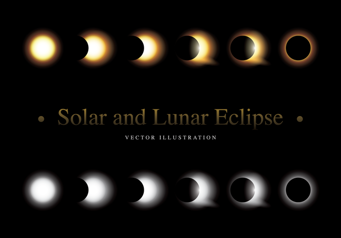 Vetor Solar E Lunar Eclipse