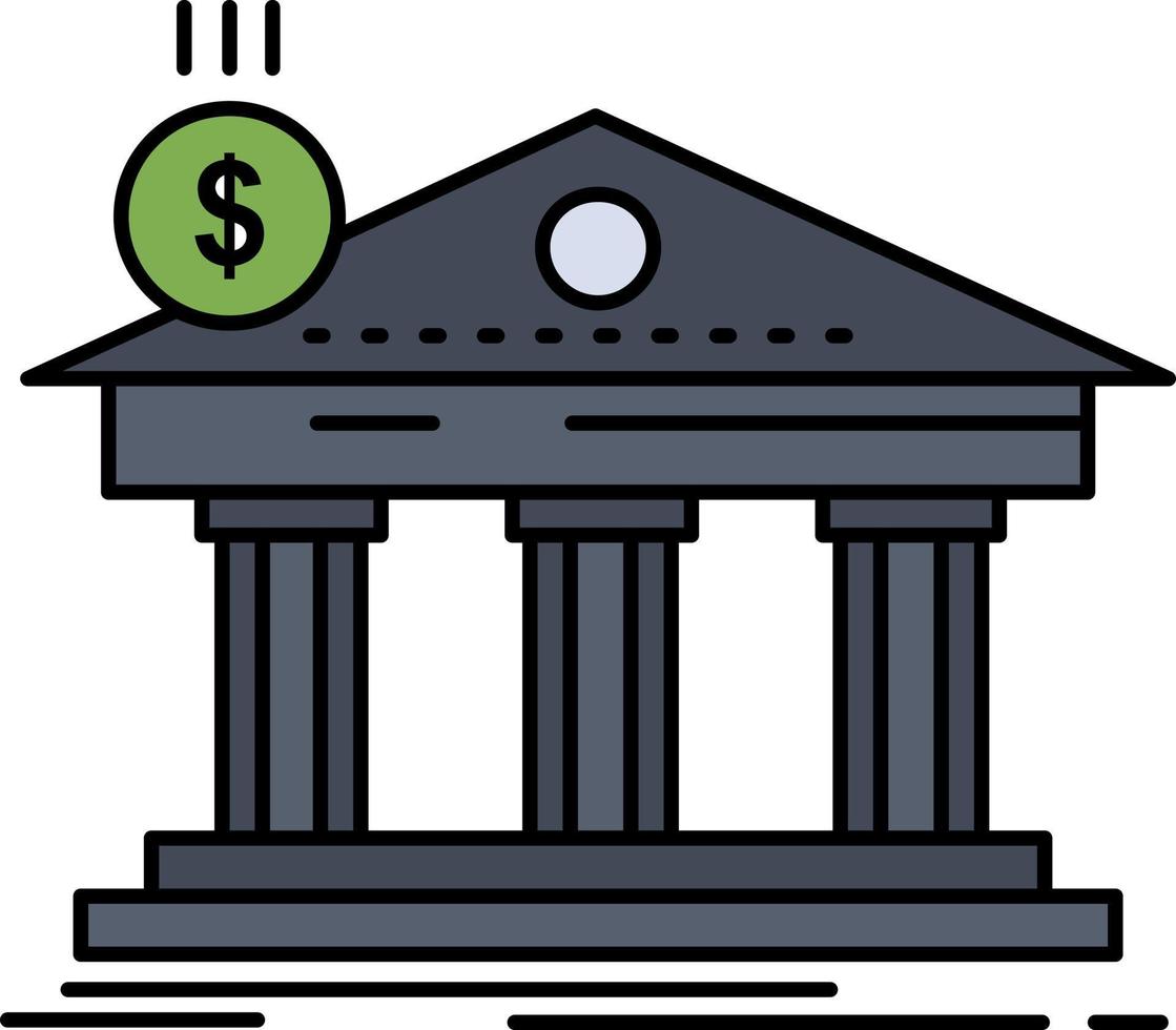 arquitetura banco bancário edifício federal ícone de cor plana vetor