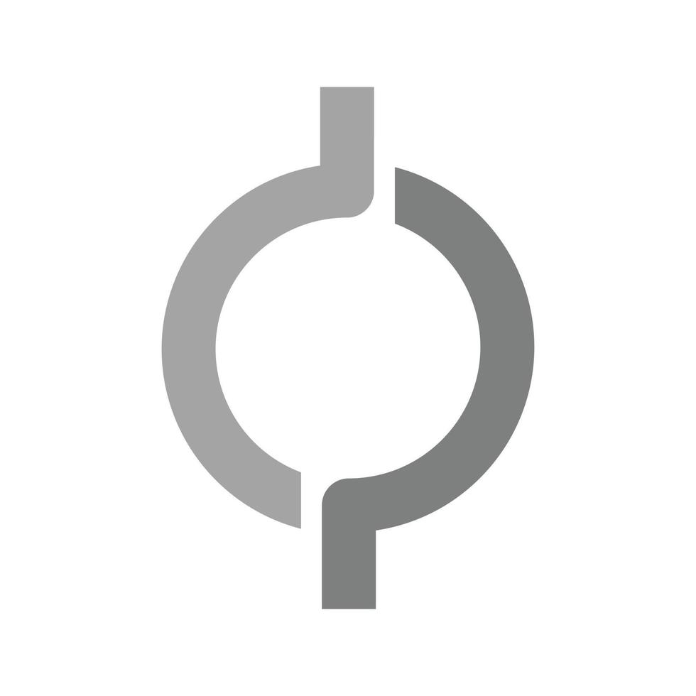 ícone plano em escala de cinza de conexão aberta vetor