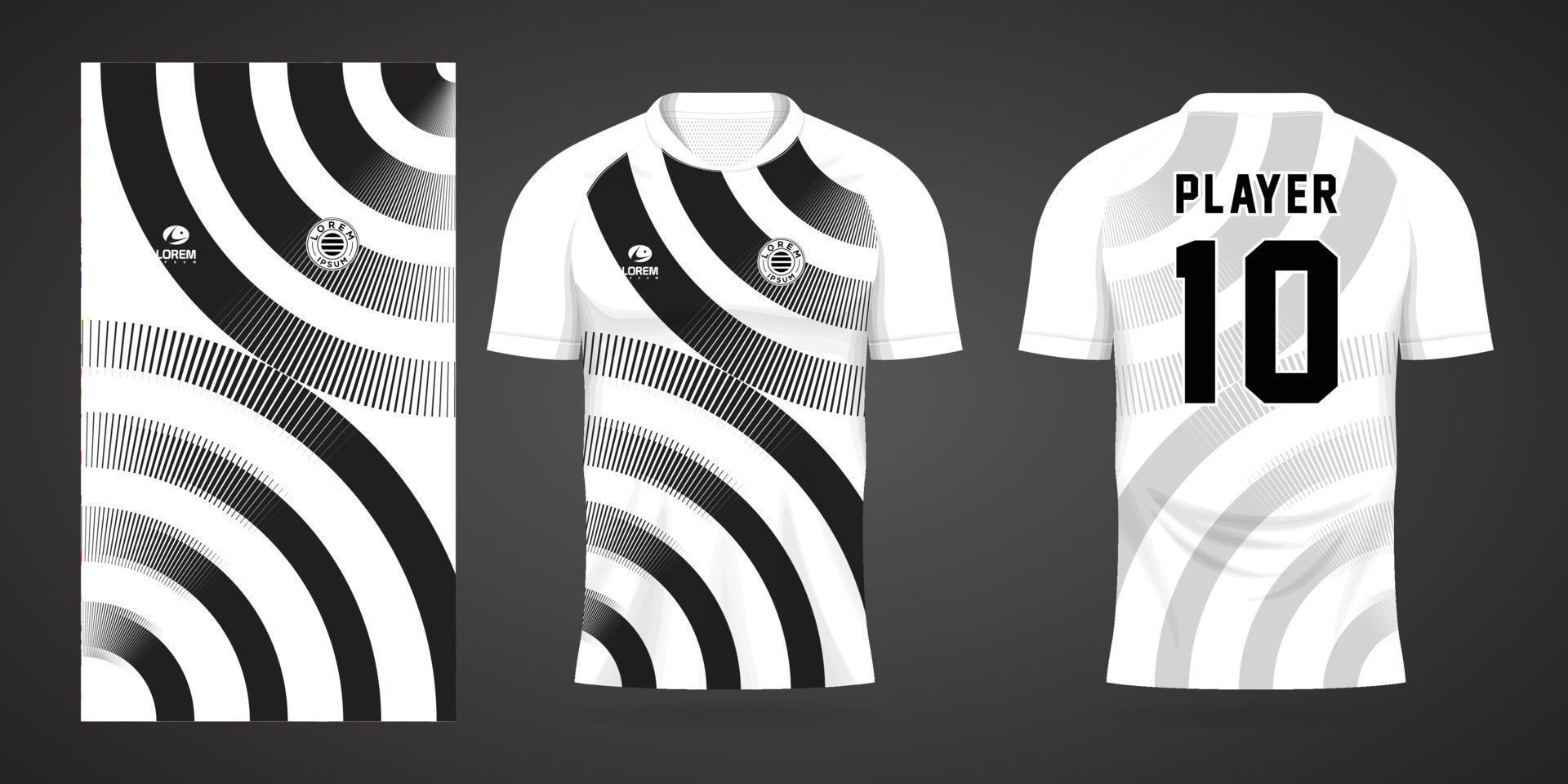 modelo de design de camisa esportiva branca preta vetor