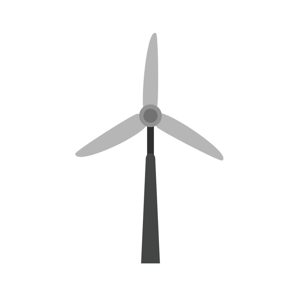 moinho de vento plana ícone em tons de cinza vetor