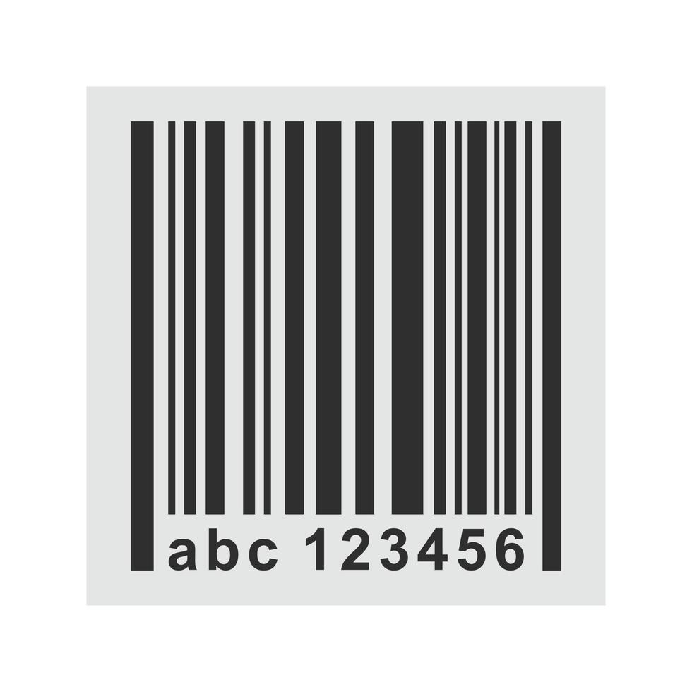 ícone de escala de cinza plana de código de barras vetor
