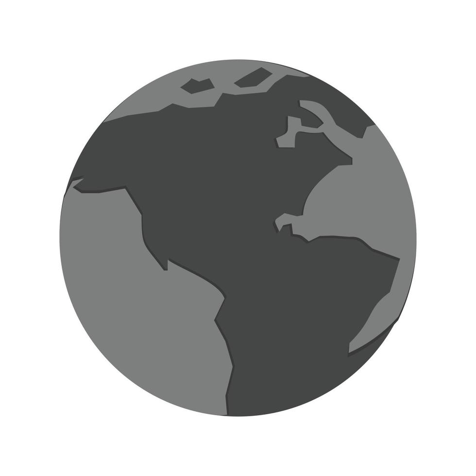 ícone plano em escala de cinza do globo vetor