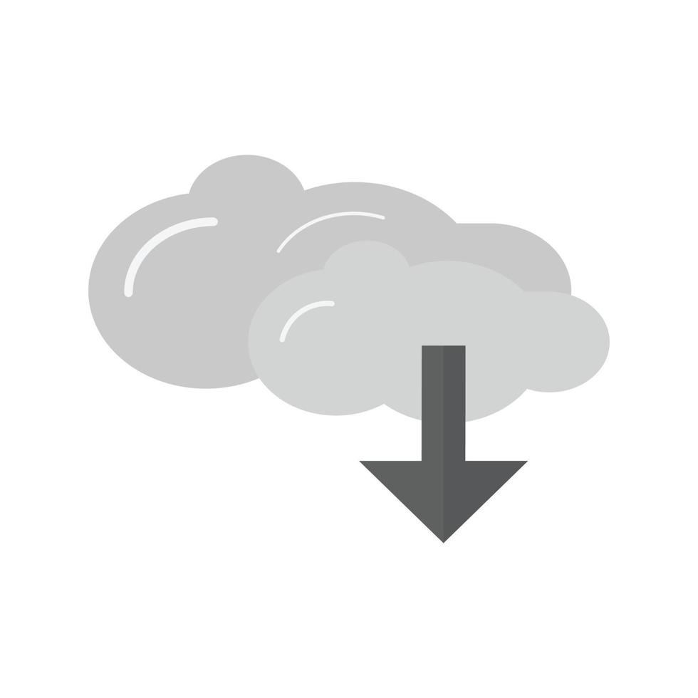 downloads ícone plano em escala de cinza vetor