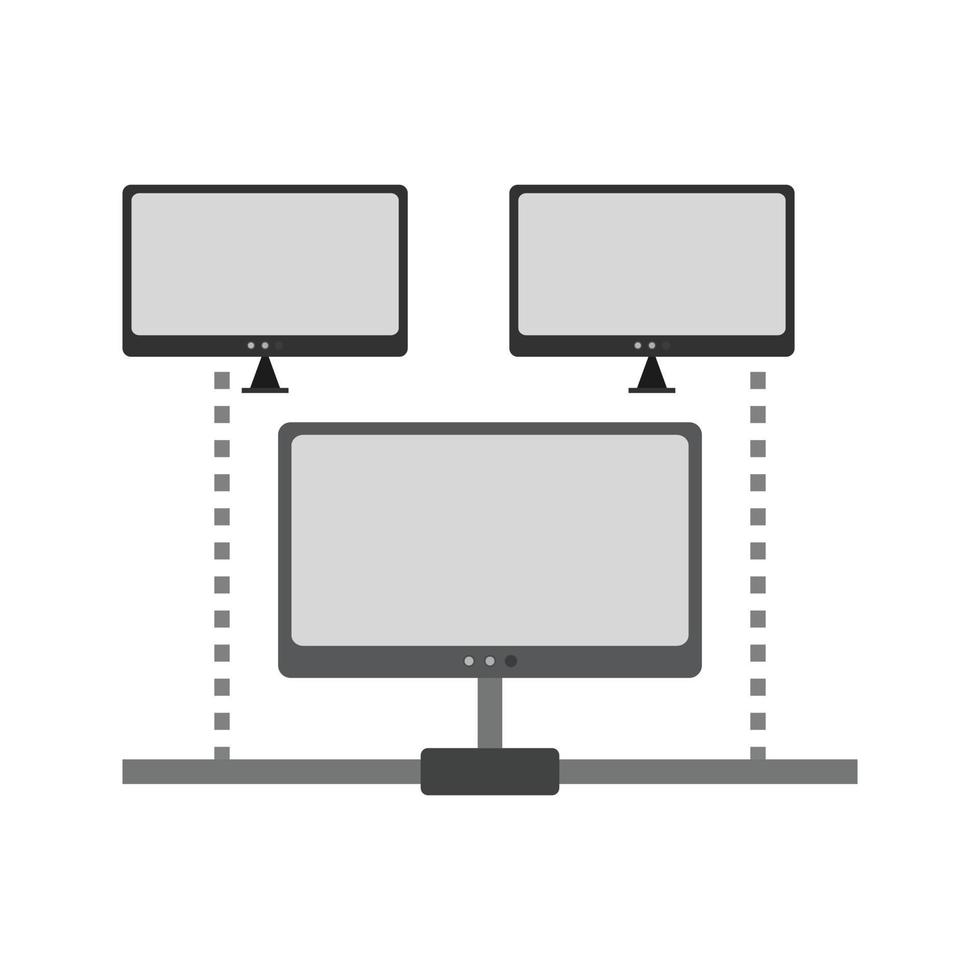 sistemas conectados ii ícone plano em escala de cinza vetor