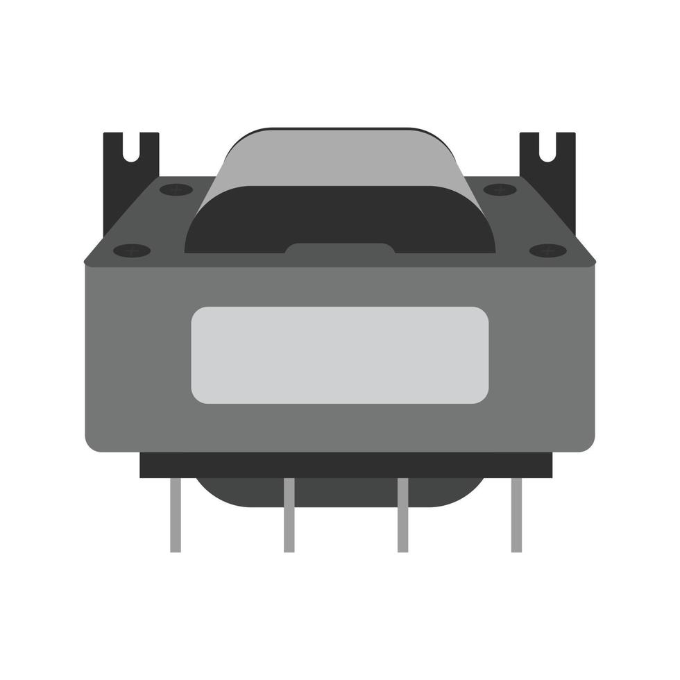ícone plano em escala de cinza do transformador vetor