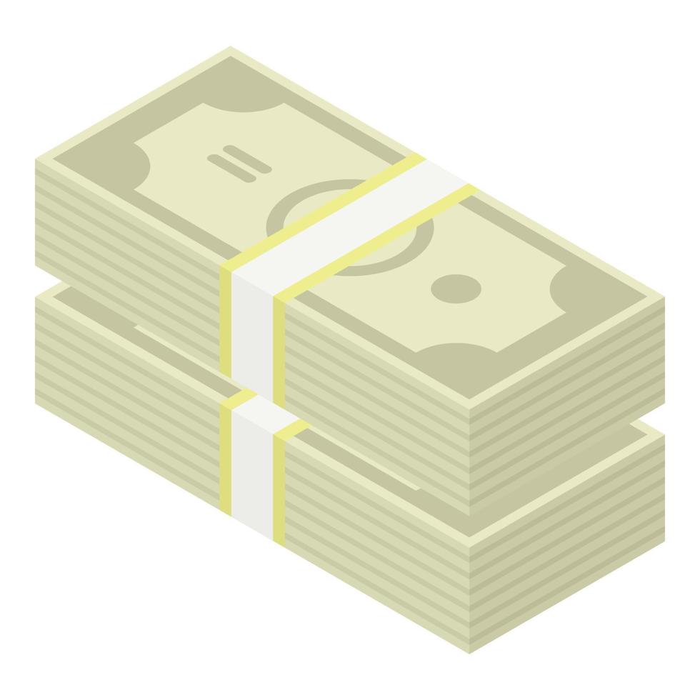 ícone do pacote de dólar federal, estilo isométrico vetor