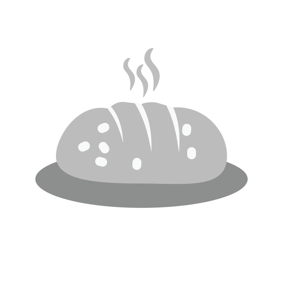 ícone plano em tons de cinza de pão quente vetor