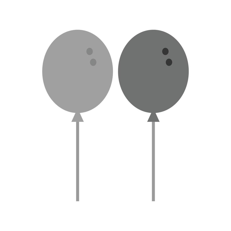 ícone plano de balões em tons de cinza vetor