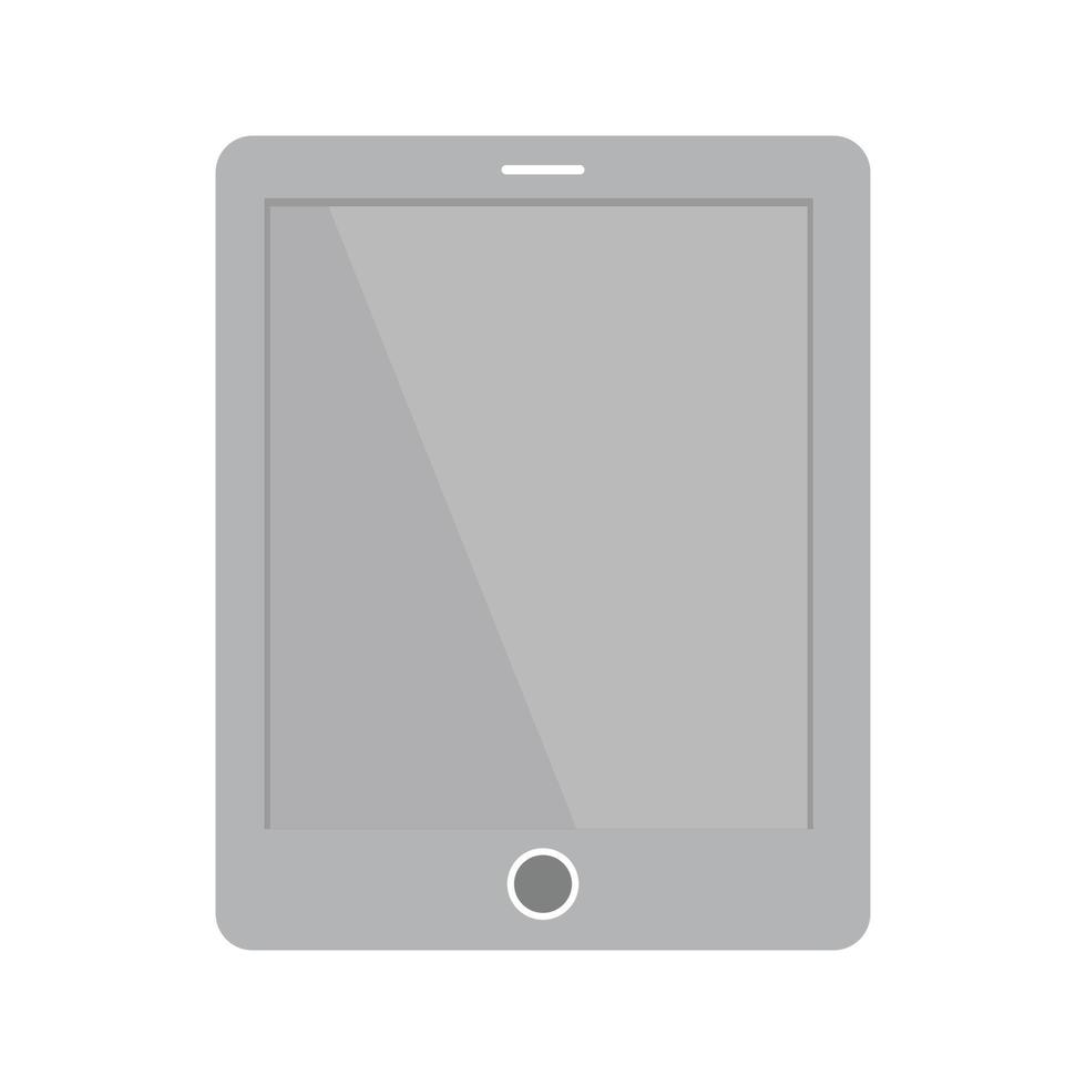 ícone plano em escala de cinza do tablet vetor