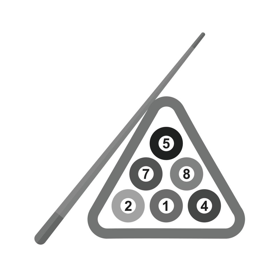 ícone de escala de cinza plana de bilhar vetor
