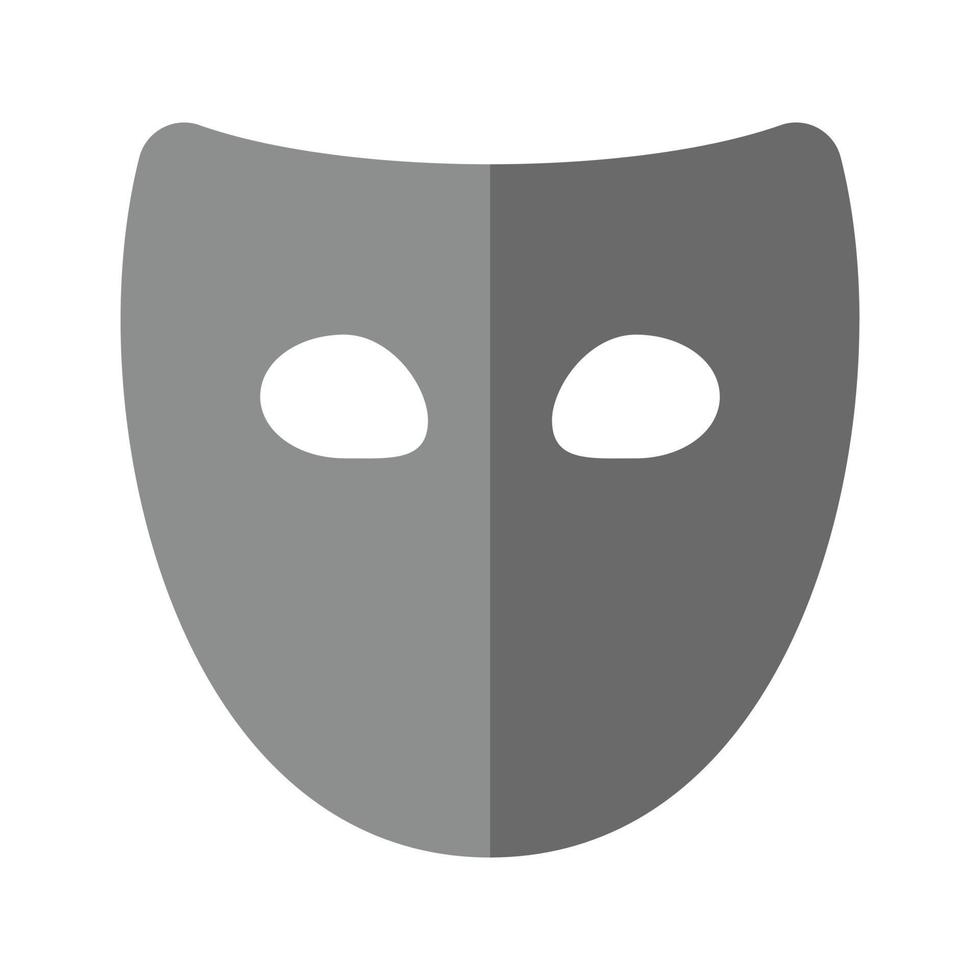 ícone de máscara plana em tons de cinza vetor