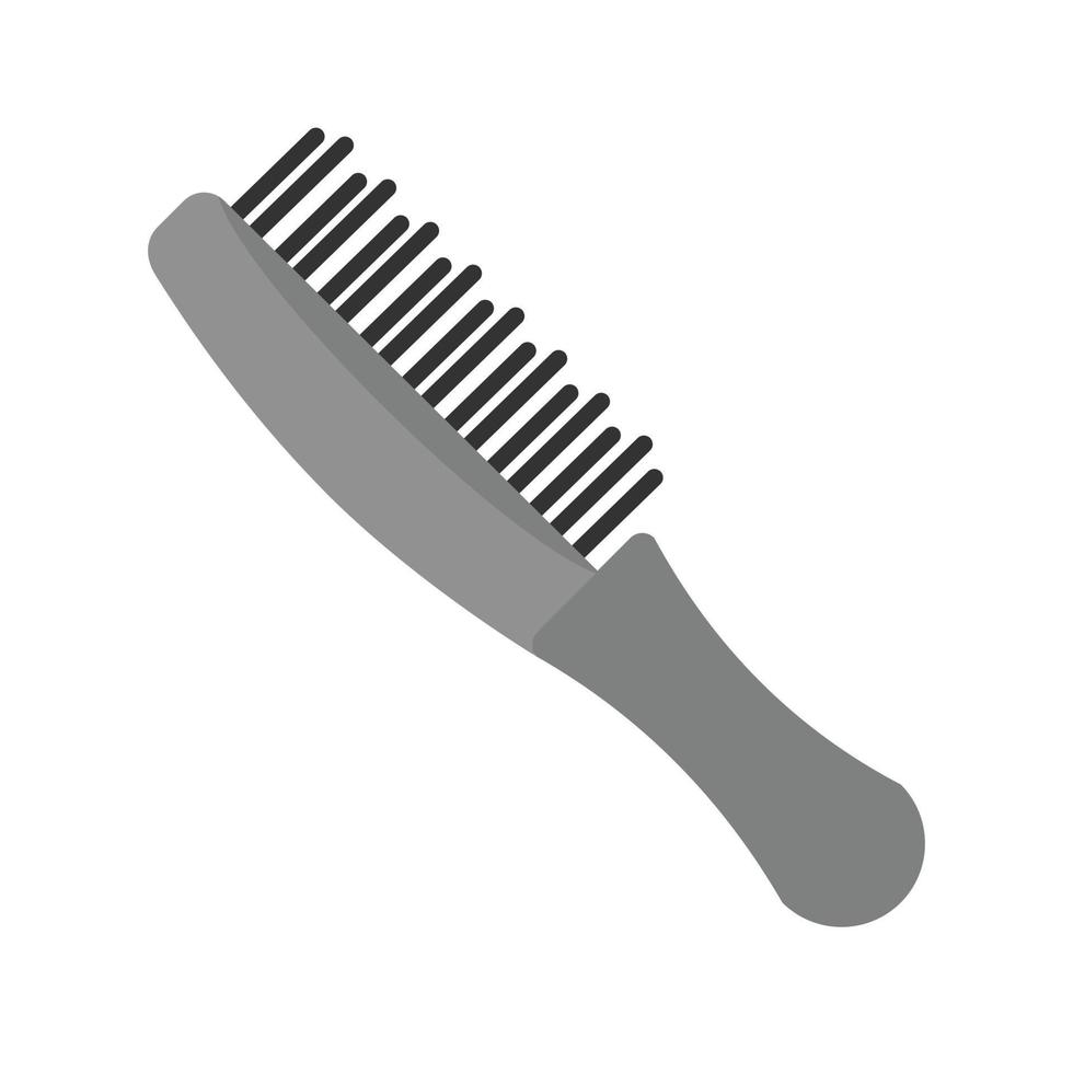 escova de cabelo plana ícone em tons de cinza vetor