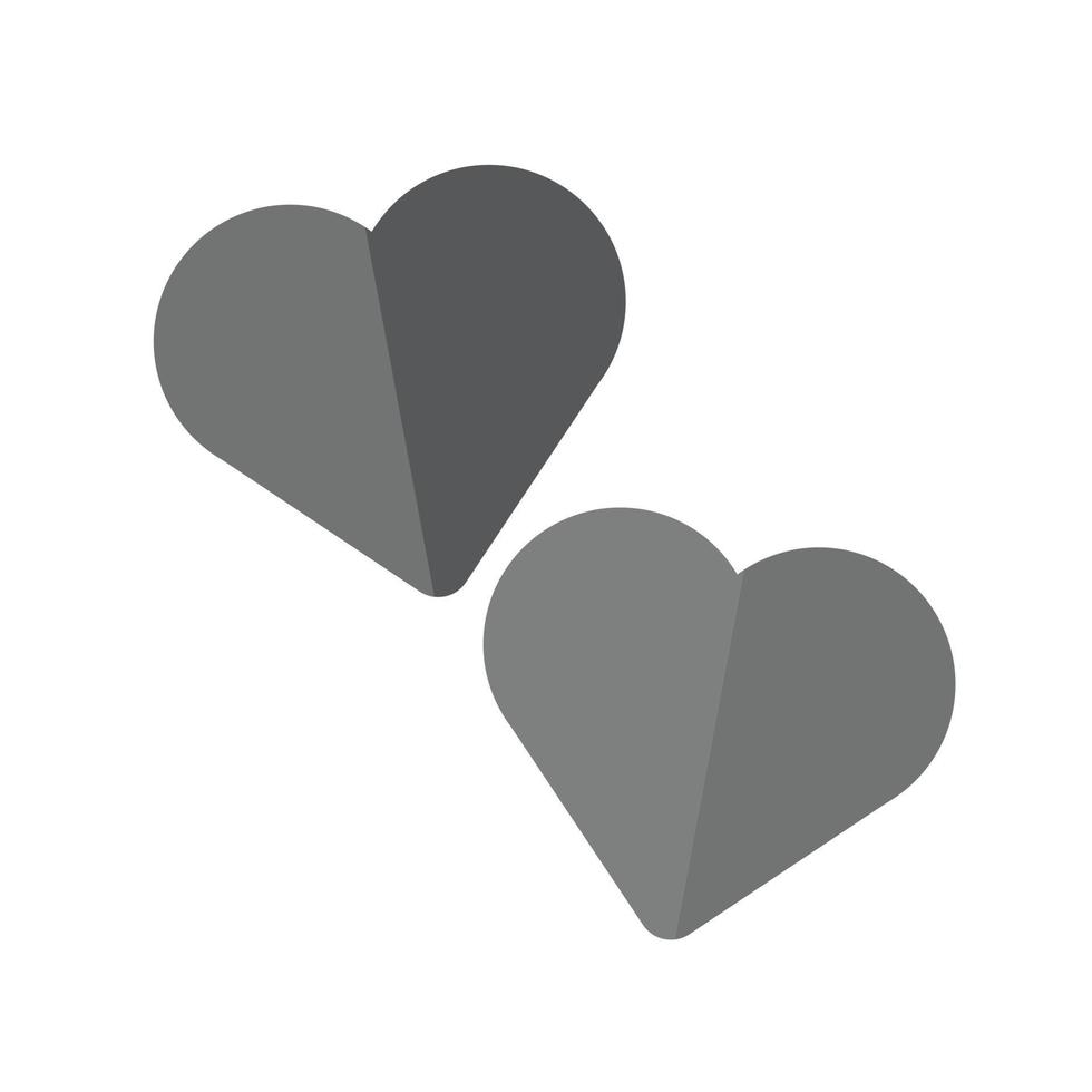 ícone plano de tons de cinza de corações vetor