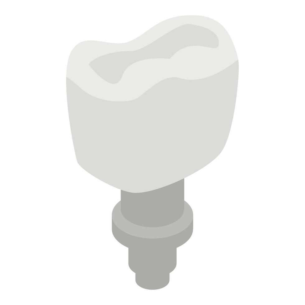 ícone de implante dentário, estilo isométrico vetor