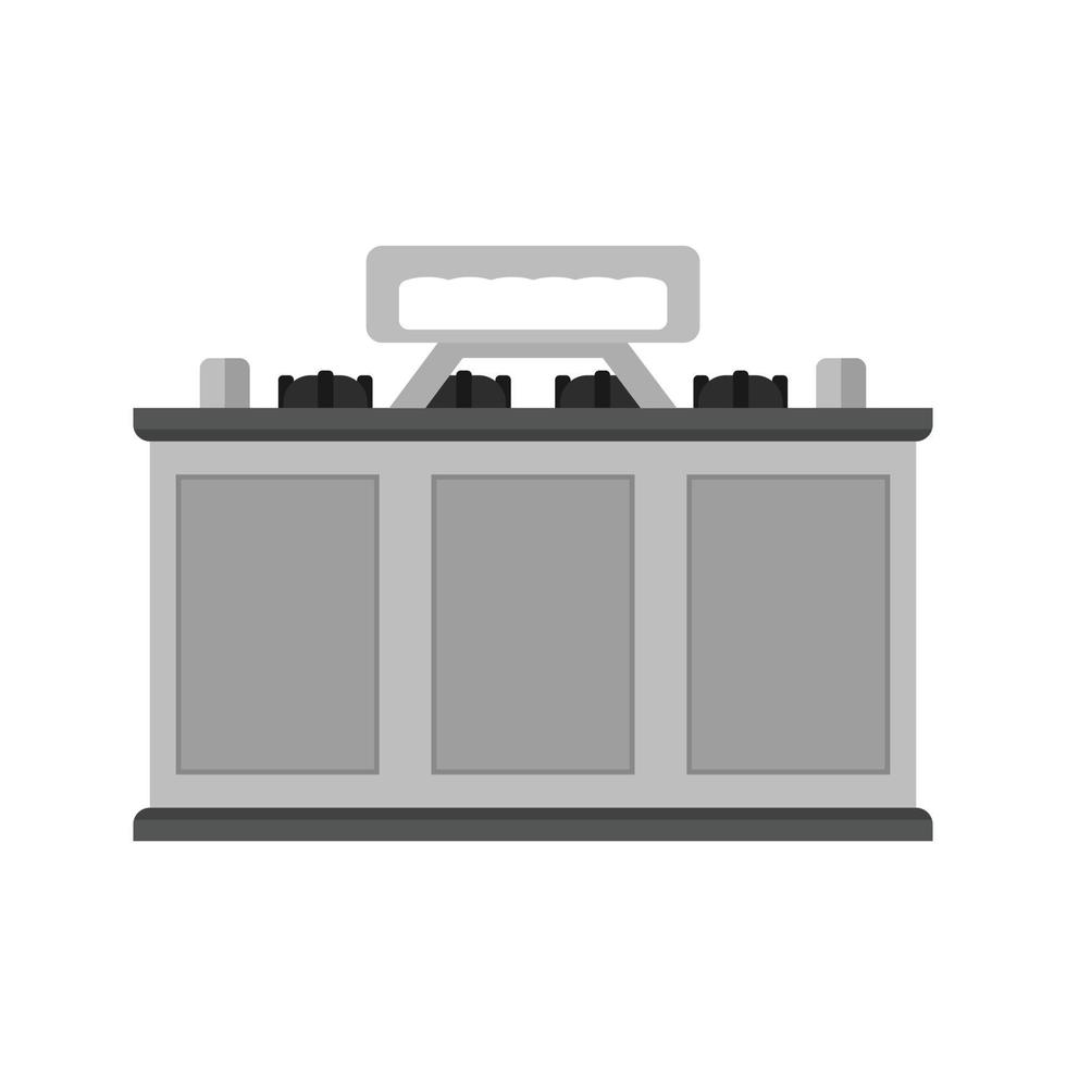 ícone de escala de cinza de bateria descarregada vetor