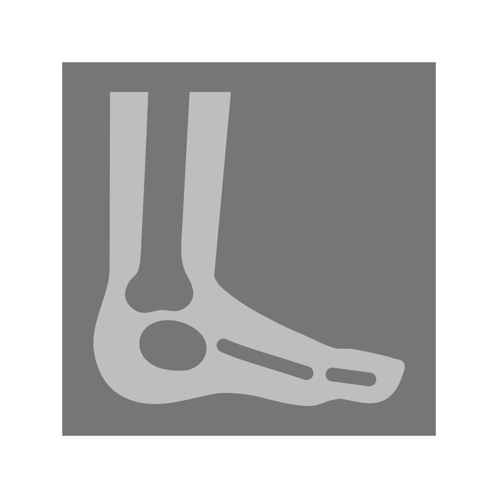 ícone de escala de cinza plano de raio-x do pé vetor