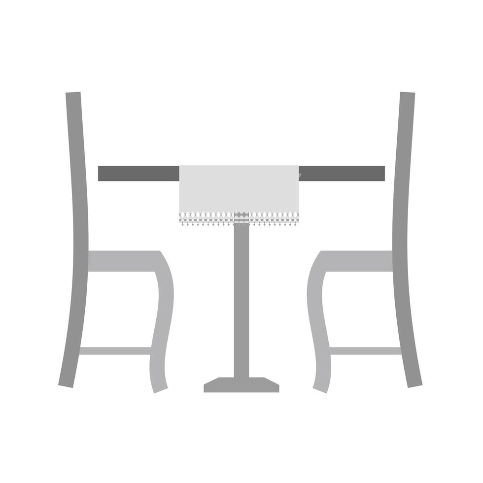 mesa de almoço plana ícone em tons de cinza vetor
