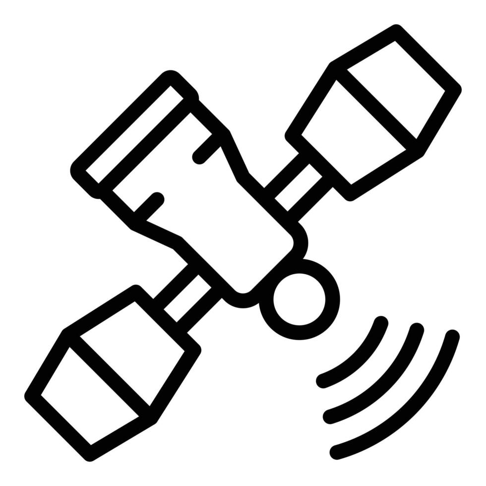 ícone de satélite globo, estilo de estrutura de tópicos vetor